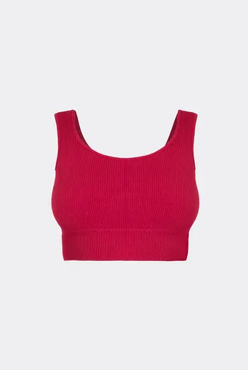 Бесшовный топ в рубчик на широких бретелях TOP RIB Giulia (winterberry), красный Бесшовный топ в рубчик на широких бретелях TOP RIB Giulia (winterberry), красный