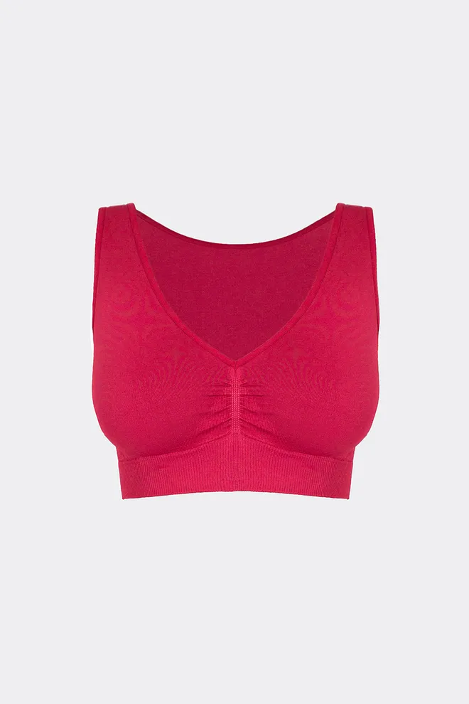 Безшовний топ з push-up TOP SHAPE Giulia (winterberry), червоний