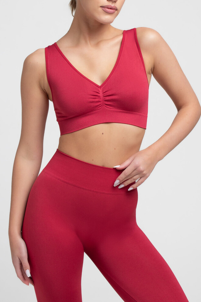 Бесшовный топ с push-up TOP SHAPE Giulia (winterberry), красный