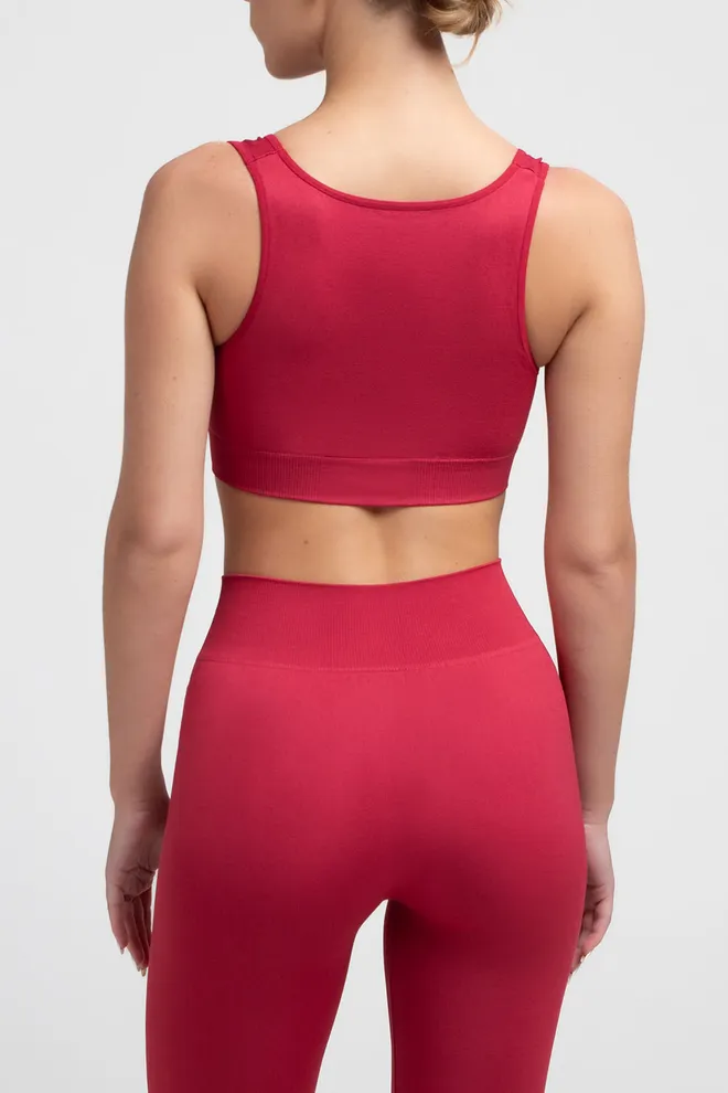 Безшовний топ з push-up TOP SHAPE Giulia (winterberry), червоний