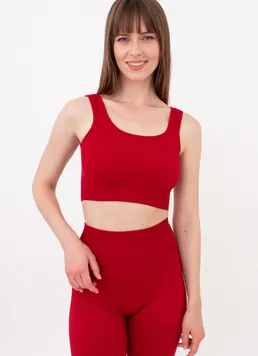 Бесшовный топ в рубчик на широких бретелях TOP RIB Giulia (winery), бордовый