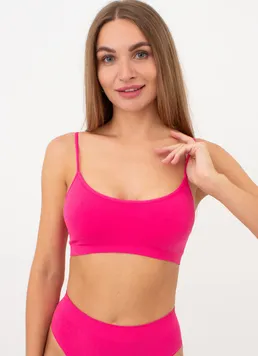 Бесшовный топ в рубчик на тонких бретелях CAMI TOP RIB Giulia (bright pink), розовый Бесшовный топ в рубчик на тонких бретелях CAMI TOP RIB Giulia (bright pink), розовый