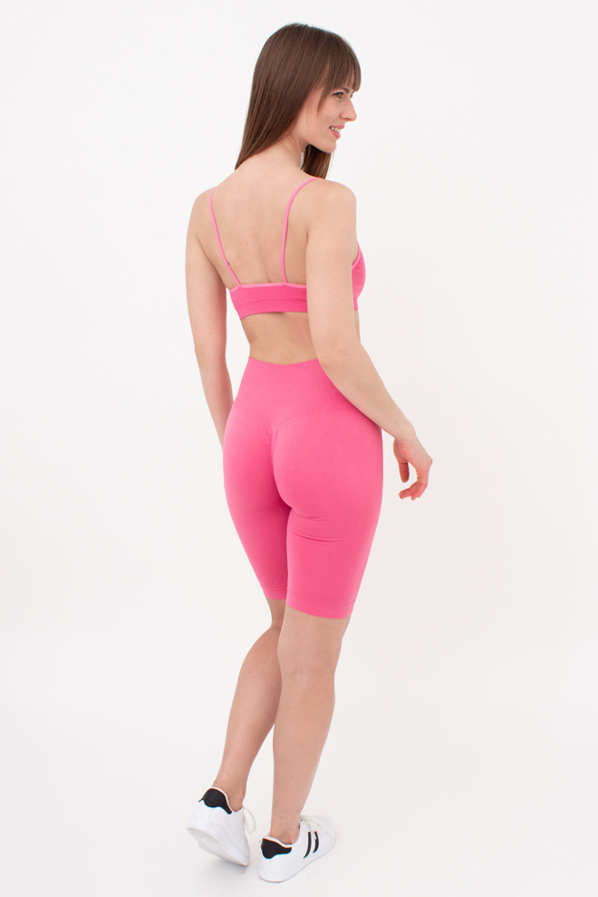 Бесшовный топ в рубчик на тонких бретелях CAMI TOP RIB Giulia (bubblegum), розовый
