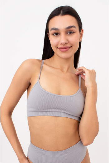 Бесшовный топ в рубчик на тонких бретелях CAMI TOP RIB Giulia (griffin), серый Бесшовный топ в рубчик на тонких бретелях CAMI TOP RIB Giulia (griffin), серый
