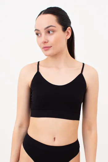 Бесшовный топ с фактурным узором косичка CAMI TOP BRAID Giulia (black), черный