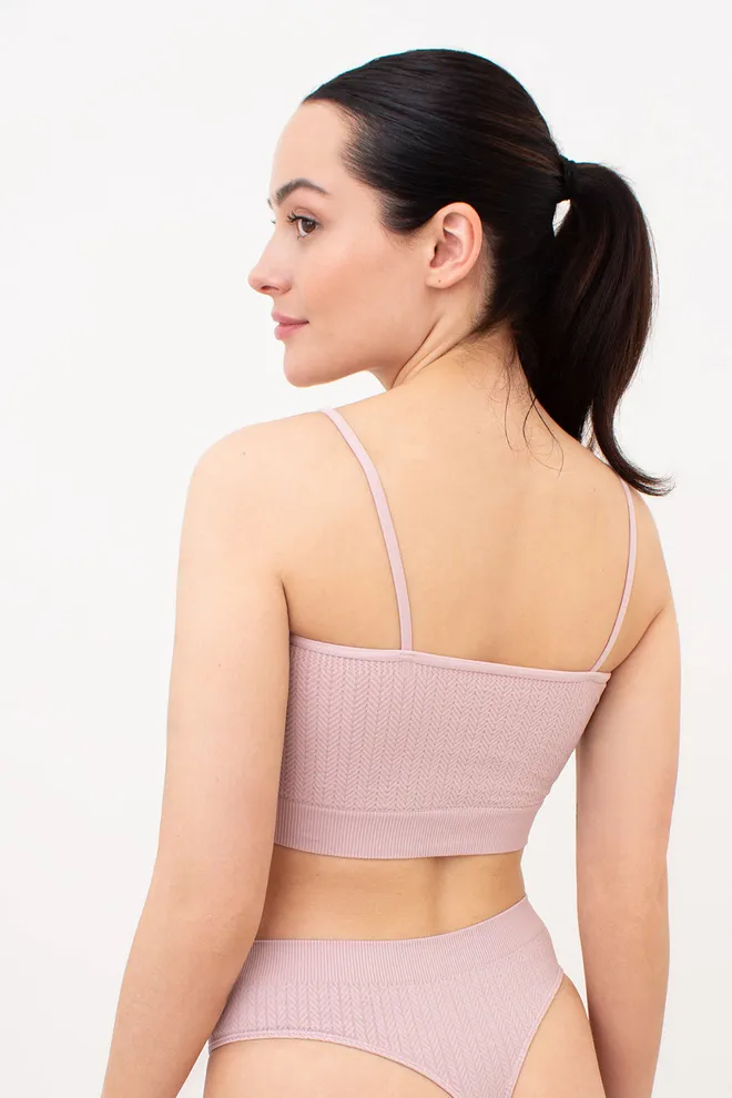 Безшовний топ з фактурним візерунком косичка CAMI TOP BRAID Giulia (burnished lilac), рожевий