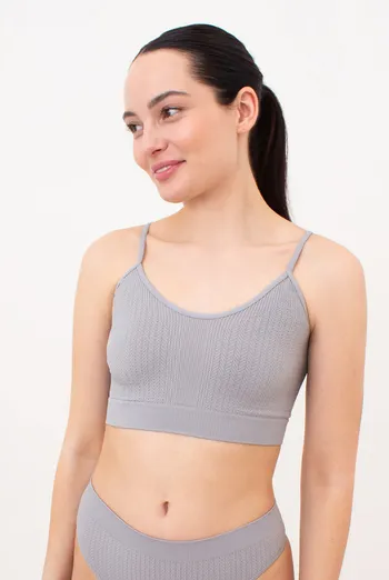 Бесшовный топ с фактурным узором косичка CAMI TOP BRAID Giulia (griffin), серый
