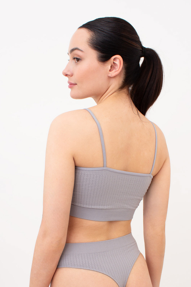 Безшовний топ з фактурним візерунком косичка CAMI TOP BRAID Giulia (griffin), сірий