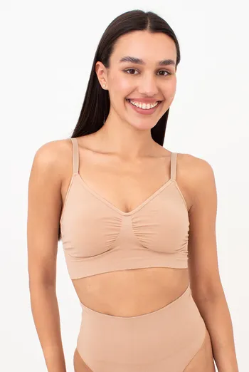 Бесшовный топ с легким моделирующим эффектом BRA SHAPEWEAR Giulia (nude), бежевый