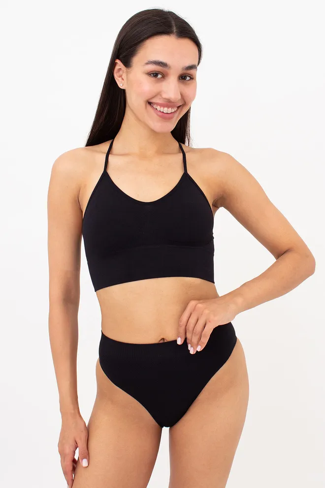 Безшовний топ з моделюючим ефектом FLEX TOP Giulia (black), чорний
