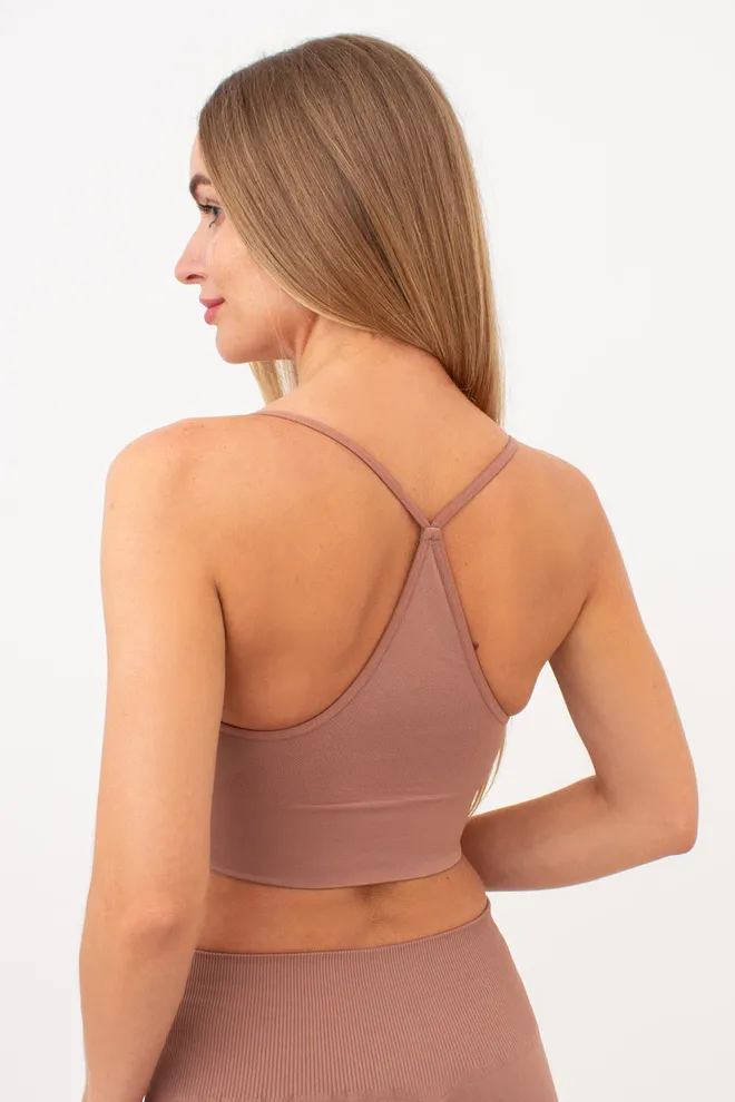 Бесшовный топ с моделирующим эффектом FLEX TOP Giulia (mokko), коричневый