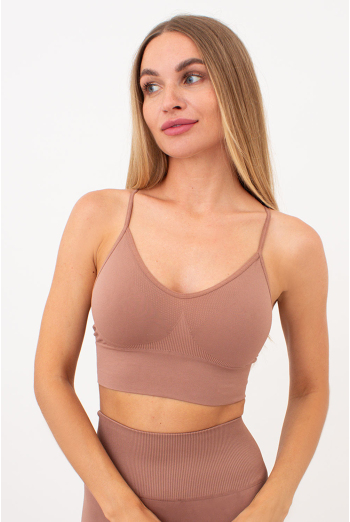 Бесшовный топ с моделирующим эффектом FLEX TOP Giulia (mokko), коричневый