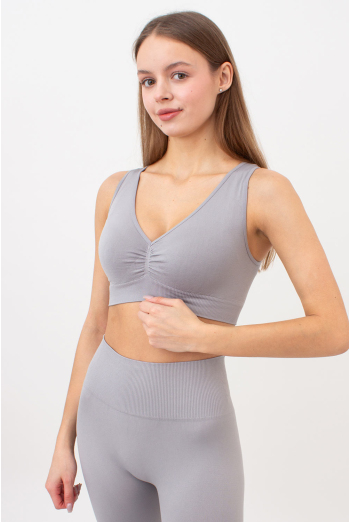 Безшовний топ з push-up TOP SHAPE Giulia (griffin), сірий