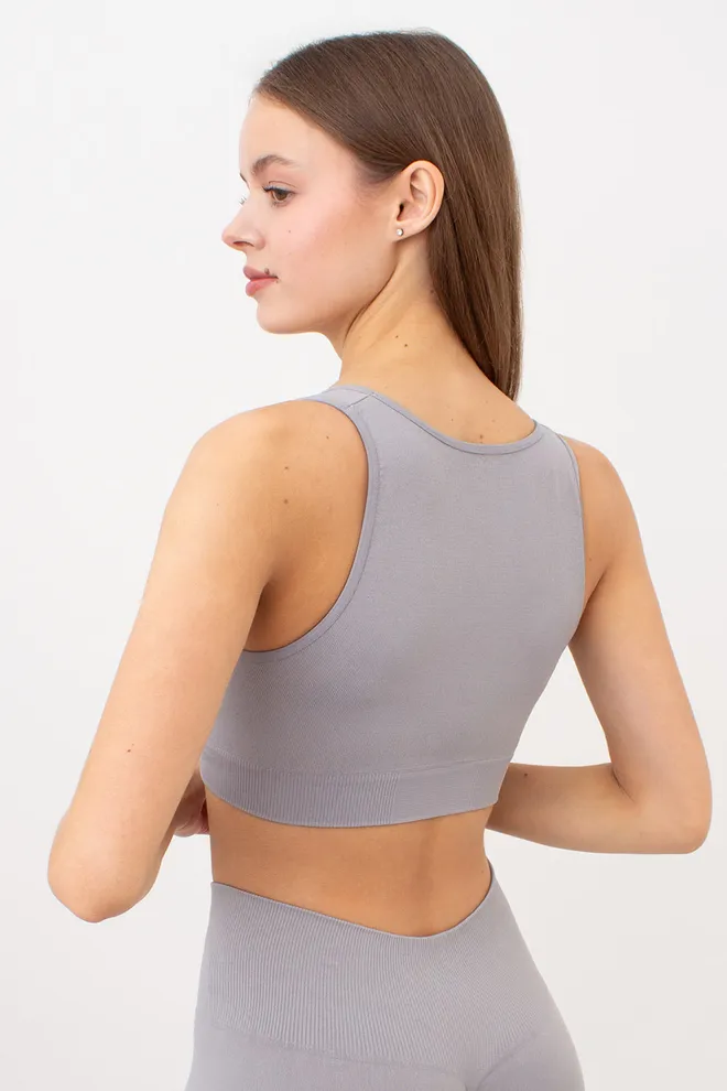 Безшовний топ з push-up TOP SHAPE Giulia (griffin), сірий