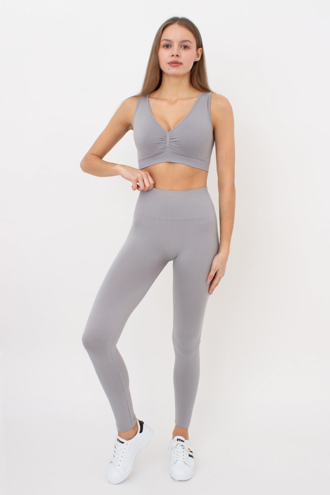 Безшовний топ з push-up TOP SHAPE Giulia (griffin), сірий