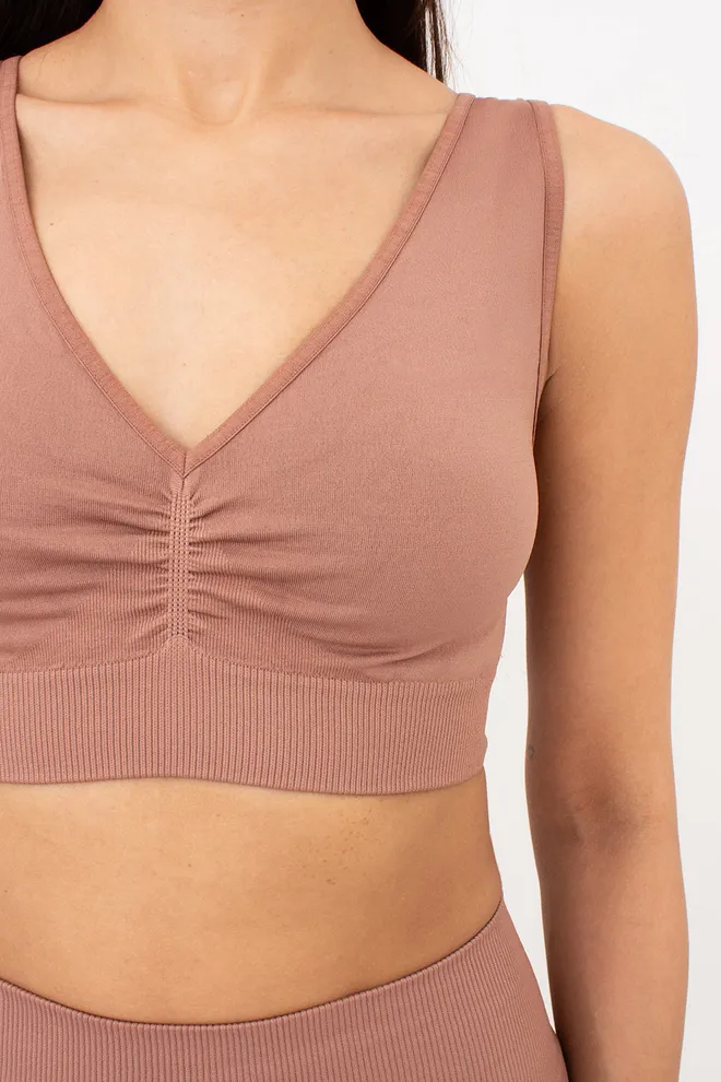 Безшовний топ з push-up TOP SHAPE Giulia (mokko), коричневий