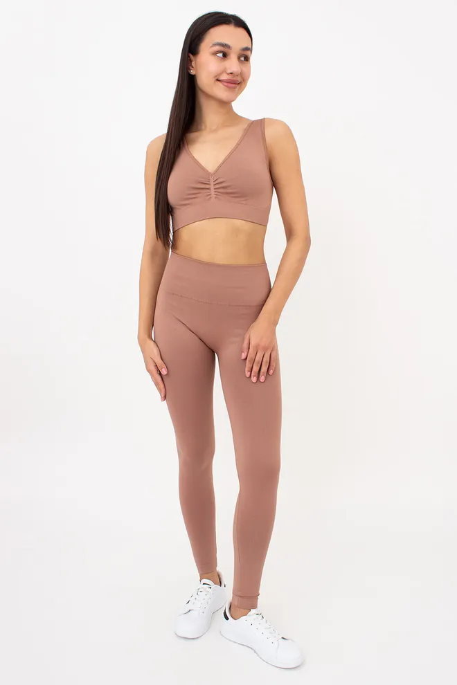 Безшовний топ з push-up TOP SHAPE Giulia (mokko), коричневий