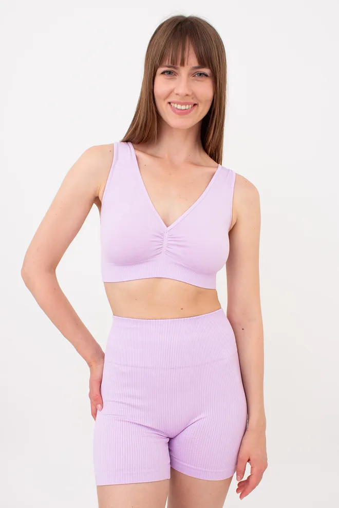 Безшовний топ з push-up TOP SHAPE Giulia (orchid bloom), фіолетовий