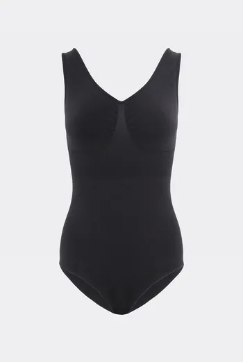 Бесшовное боди-слипы из микрофибры BODY SLIP SHAPEWEAR Giulia (black), черный