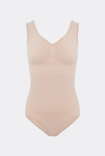 Бесшовное боди-слипы из микрофибры BODY SLIP SHAPEWEAR Giulia (light nude), бежевый