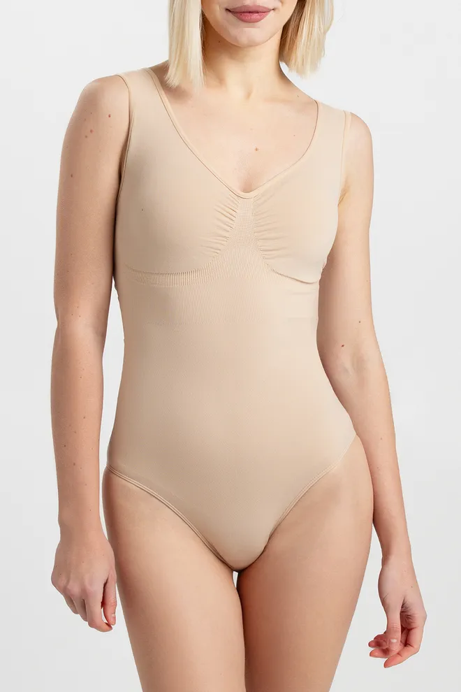 Бесшовное боди-слипы из микрофибры BODY SLIP SHAPEWEAR Giulia (light nude), бежевый