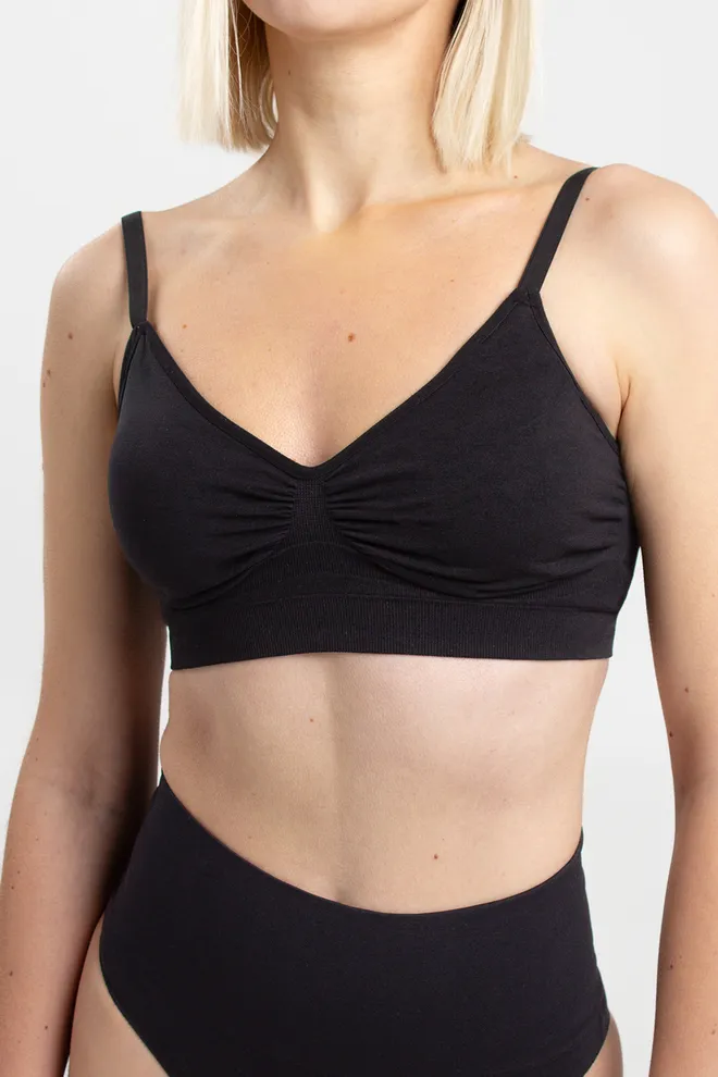 Бесшовный бра-топ BRA DOUBLE SHAPEWEAR Giulia (black), черный