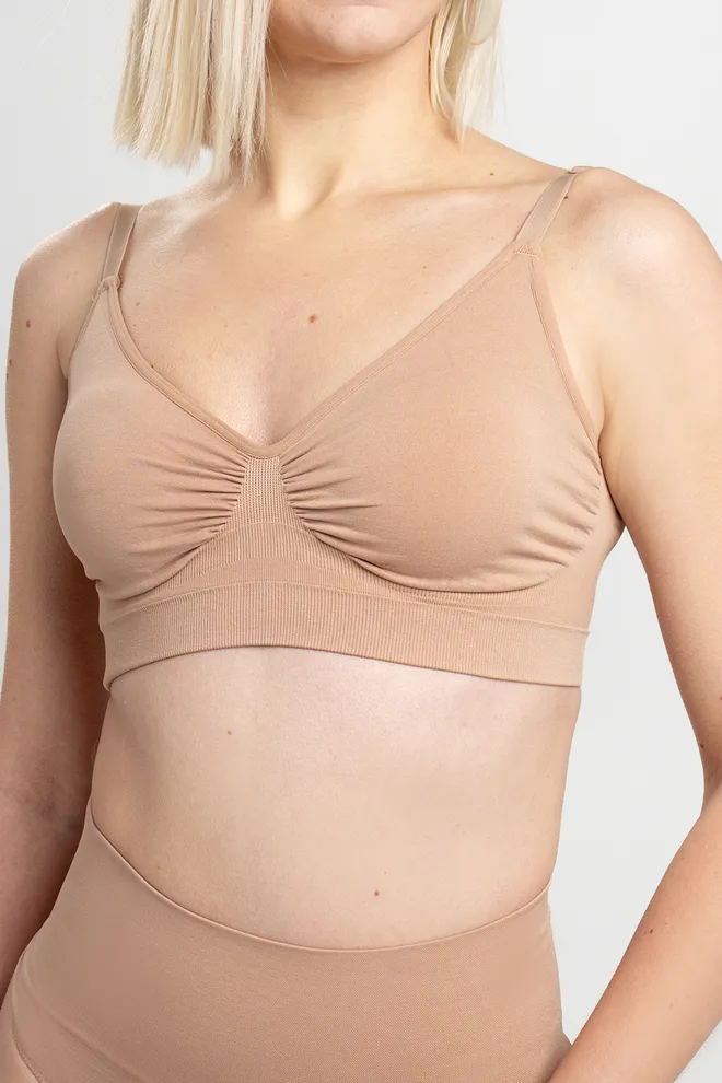 Бесшовный бра-топ BRA DOUBLE SHAPEWEAR Giulia (nude), бежевый