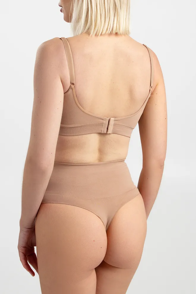 Бесшовный бра-топ BRA DOUBLE SHAPEWEAR Giulia (nude), бежевый