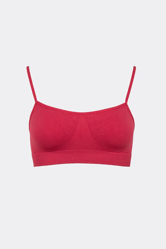 Бесшовный топ на тонких бретелях CAMI TOP Giulia (winterberry), красный