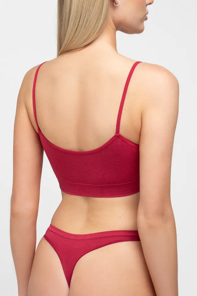Бесшовный топ на тонких бретелях CAMI TOP Giulia (winterberry), красный