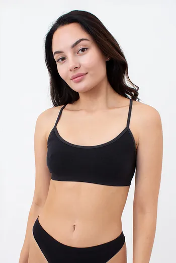 Безшовний топ в рубчик на тонких бретелях CAMI TOP RIB Giulia (black), чорний Безшовний топ в рубчик на тонких бретелях CAMI TOP RIB Giulia (black), чорний
