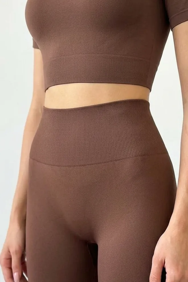 Спортивные бесшовные леггинсы LEGGINGS ENERGY Giulia (deep taupe), коричневый