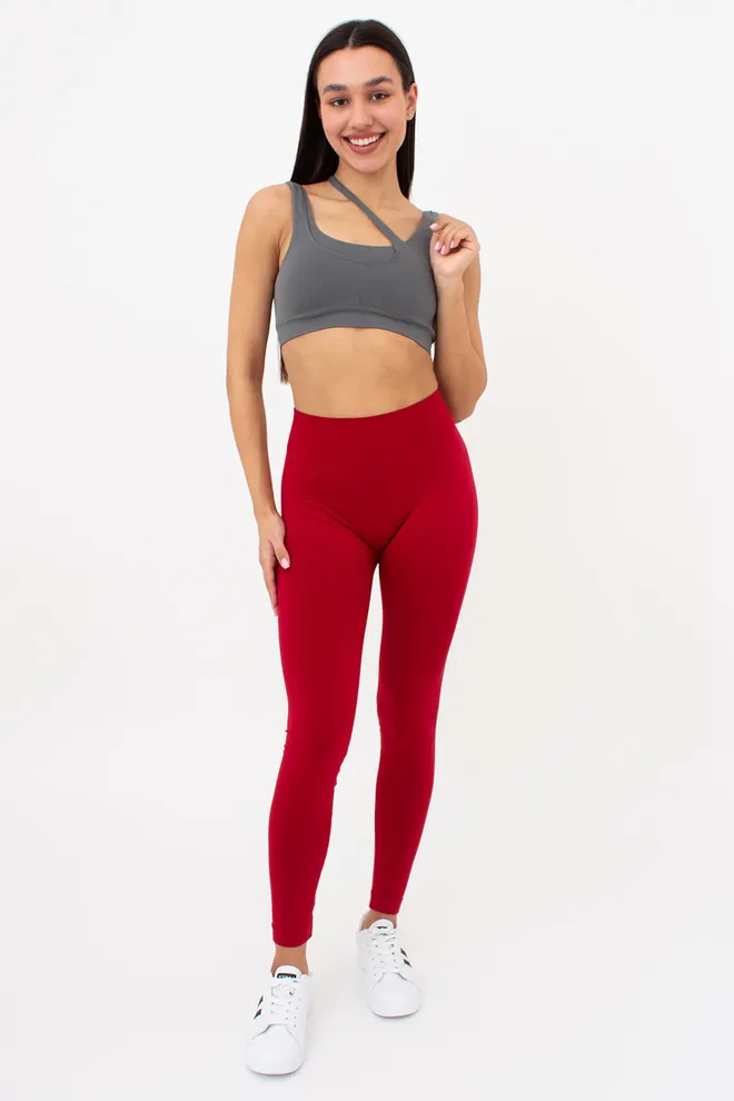 Безшовні спортивні легінси з мікрофібри LEGGINGS 02 Giulia (winery), бордовий