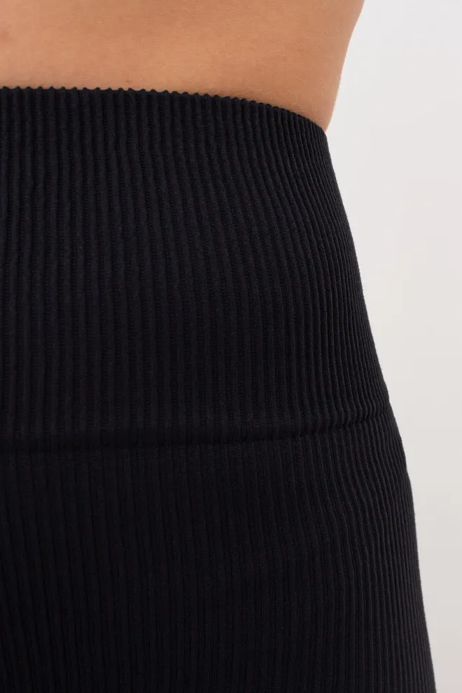 Легінси спортивні в рубчик з моделюючим швом LEGGINGS RIB Giulia (black), чорний