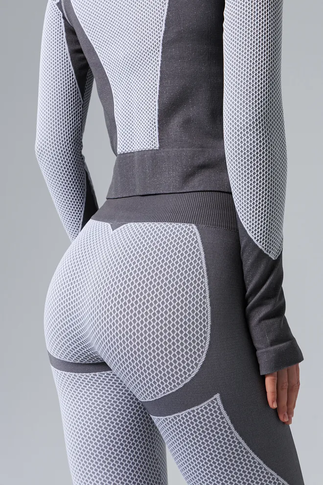 Леггинсы с акцентными вставками LEGGINGS SPORT FIT Giulia (white/grey), белый/серый