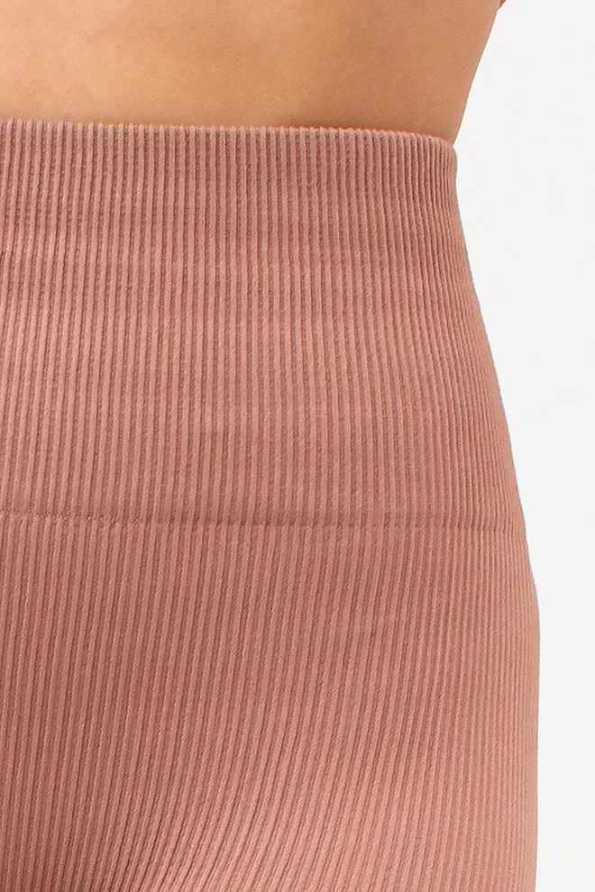 Легінси спортивні в рубчик з моделюючим швом LEGGINGS RIB Giulia (mokko), коричневий