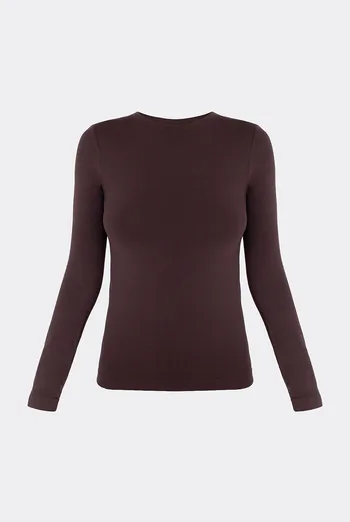 Бесшовный лонгслив LONGSLEEVE 01 Giulia (hot chocolate), коричневый Бесшовный лонгслив LONGSLEEVE 01 Giulia (hot chocolate), коричневый