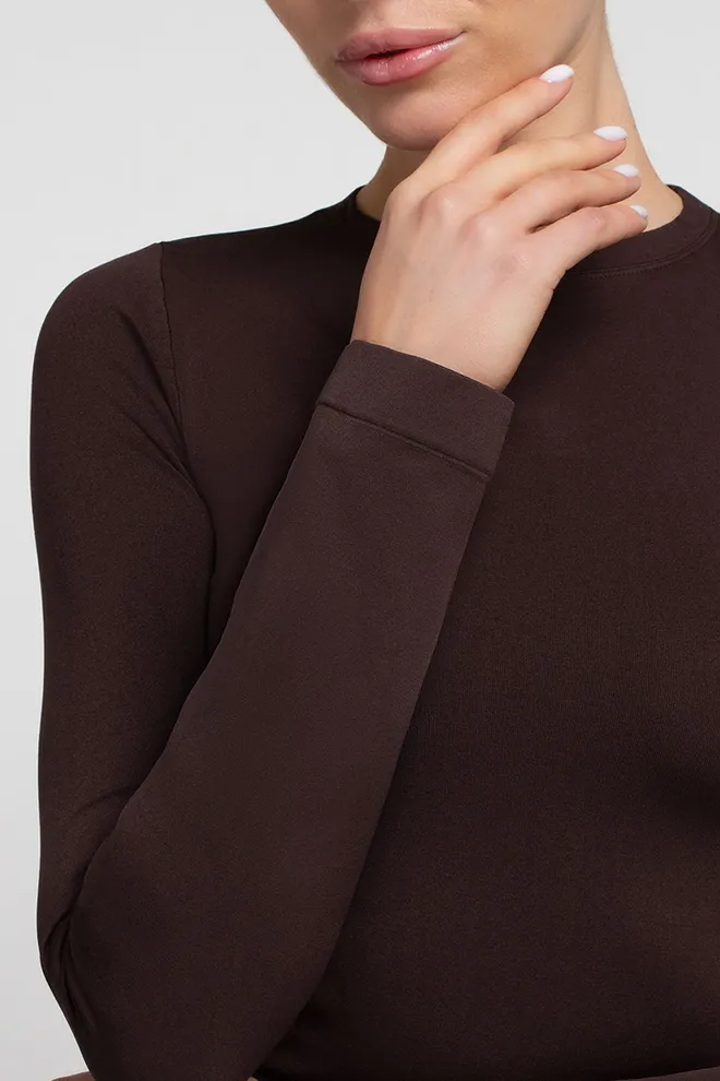 Бесшовный лонгслив LONGSLEEVE 01 Giulia (hot chocolate), коричневый