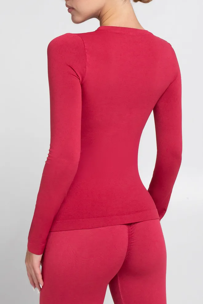 Бесшовный лонгслив LONGSLEEVE 01 Giulia (winterberry), красный