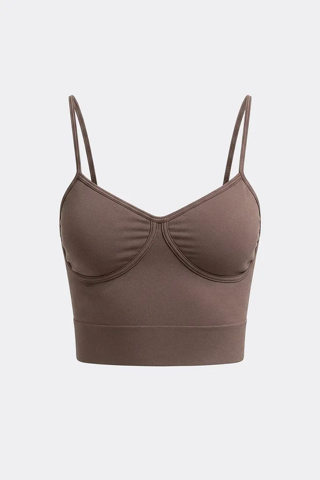 Майка топ CAMISOLE BRA EFFECT Giulia (deep taupe), коричневый