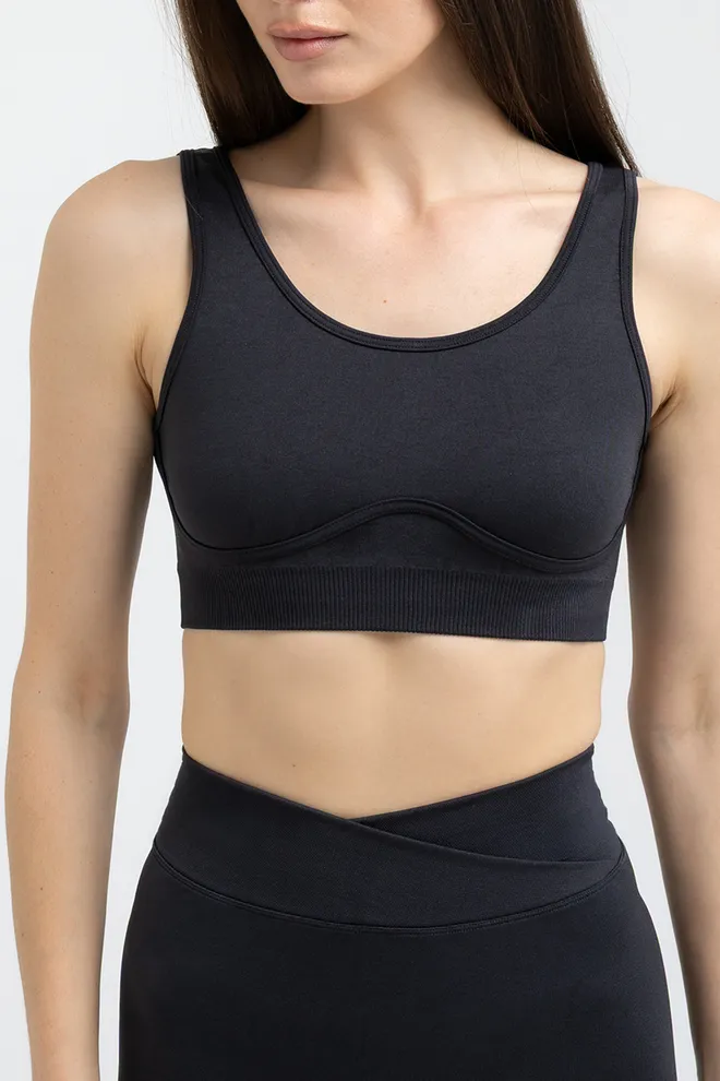 Спортивний топ-бра SPORT TOP BRA EFFECT Giulia (black), чорний