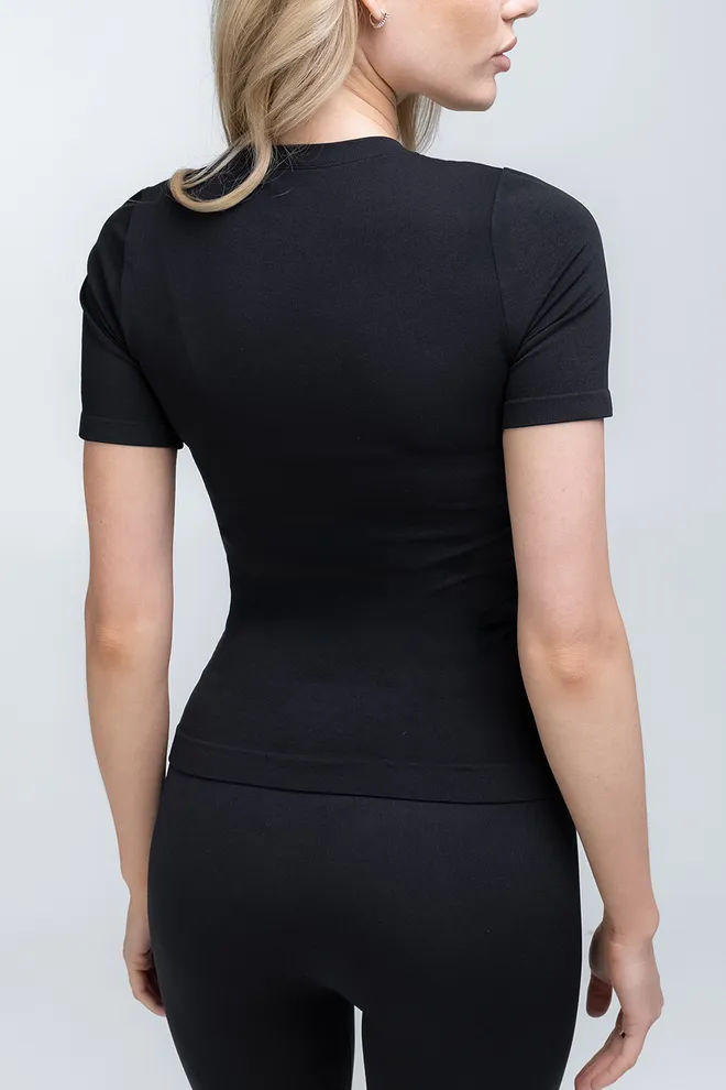 Бесшовная футболка с бра эффектом T-SHIRT BRA EFFECT Giulia (black), черный