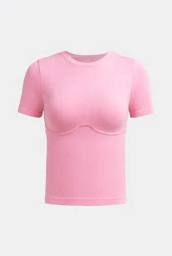Бесшовная футболка с бра эффектом T-SHIRT BRA EFFECT Giulia (rosa pink), розовый