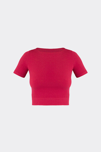 Топ з коротким рукавом CROP T-SHIRT Giulia (winterberry), червоний