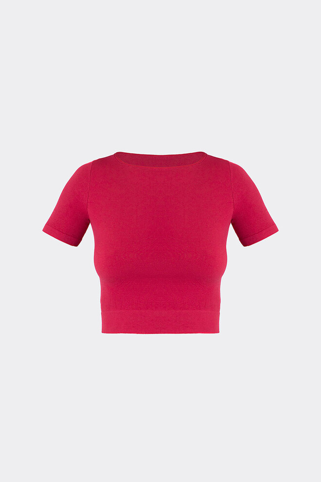 Топ з коротким рукавом CROP T-SHIRT Giulia (winterberry), червоний