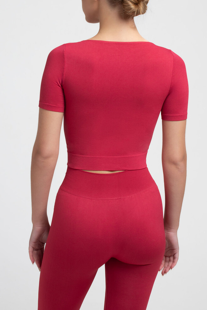Топ з коротким рукавом CROP T-SHIRT Giulia (winterberry), червоний