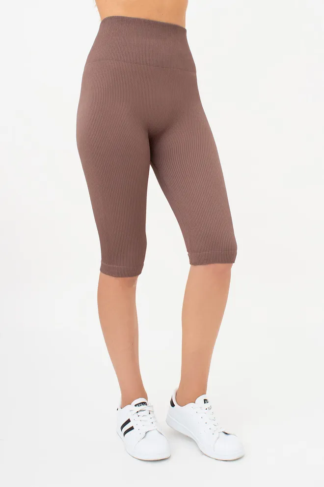 Велосипедки жіночі в рубчик TRACKS RIB Giulia (deep taupe), коричневий