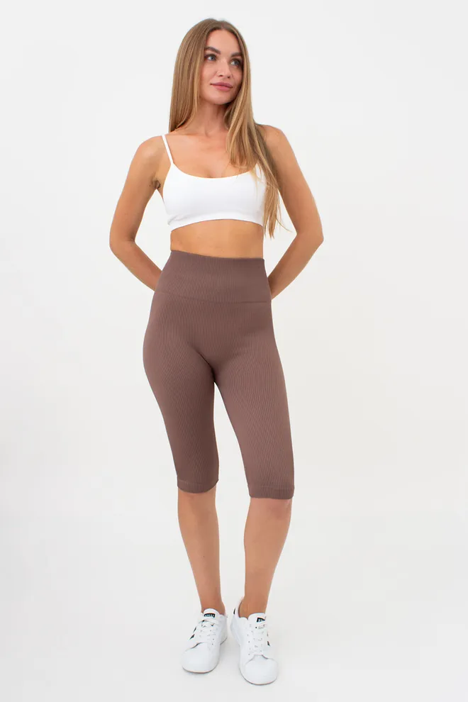 Велосипедки жіночі в рубчик TRACKS RIB Giulia (deep taupe), коричневий