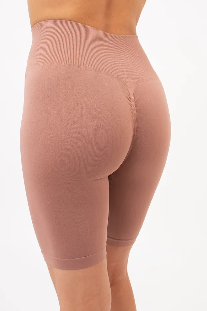 Жіночі велосипедки з пуш-ап ефектом безшовні TRACKS SHAPE Giulia (mokko), коричневий