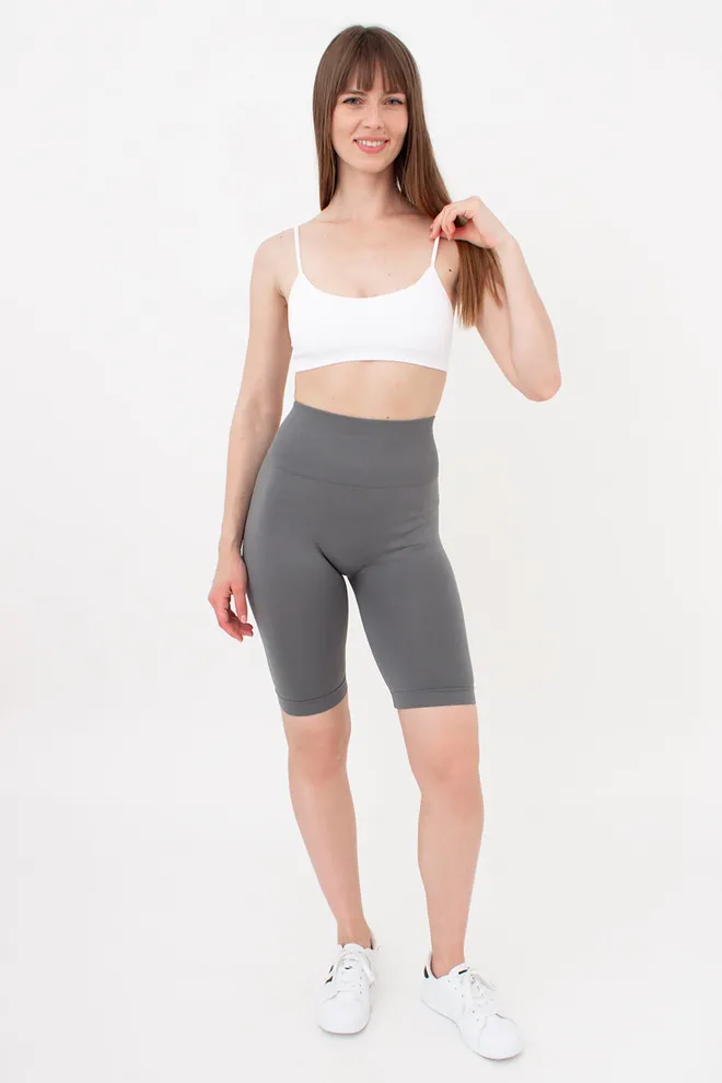 Жіночі велосипедки з пуш-ап ефектом безшовні TRACKS SHAPE Giulia (poppy seed), сірий